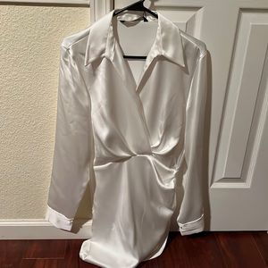 White Zara short Satin Dress